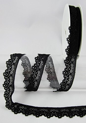 Spitze, elastisch, 29mm, 9081, gummi, nähen, Meterware, 1meter (schwarz) Cover