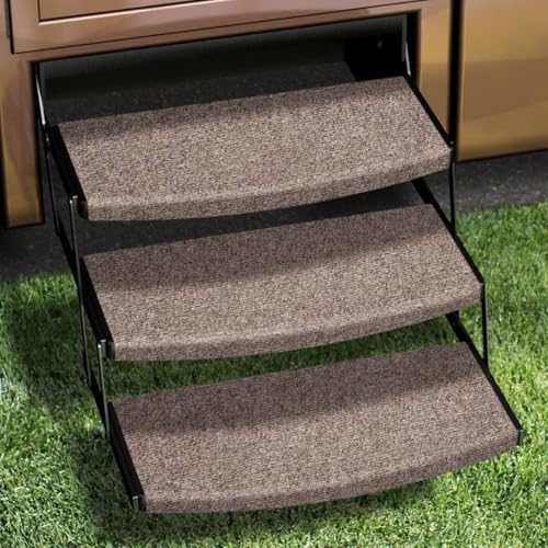 Prest-O-Fit 3-Pack 2-4131 Outrigger Universal RV Step Rug Walnut Brown 22 in. Wide