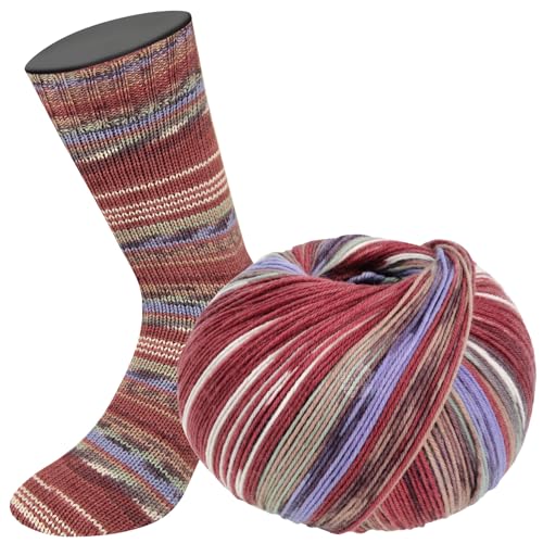 LANA GROSSA Meilenweit Seta | Sockengarn mit Seidenanteil, waschmaschinenfest | Handstrickgarn 55% Schurwolle (Merino), Polyamid, & Seide | 100g Wolle zum Stricken & Häkeln | 400m Garn FB3368