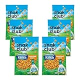 Snak Club Toasted Corn with Hidden Valley Ranch Seasoning, Roasted and Salted Corn Nuggets, Gluten-Free and Kosher Snack, 3 oz Resealable Bags, 6 Pack