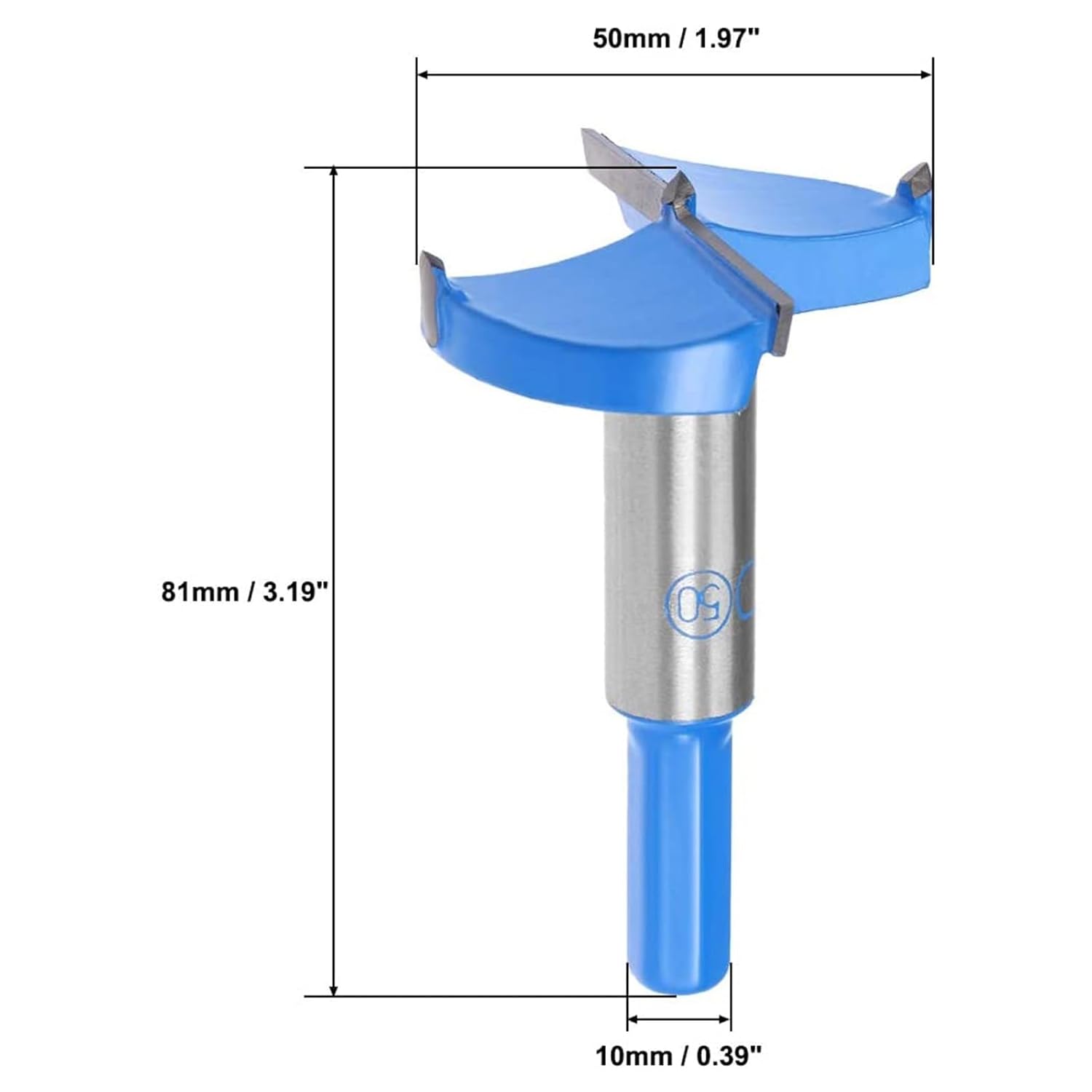 1pcs Forstner Drill bits 40-100mm Auger Drill Bit Set Woodworking(42MM-Hex Handle)