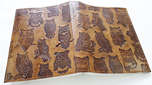 M & N Designs Handcrafted Embossed Owl Leather Pocket Style Refillable Antique Journal Notebook Diary Travel Journals- Vintage Owl Embossed Blank Book, Sketchbook, Notebook Leather Journal #TOP2
