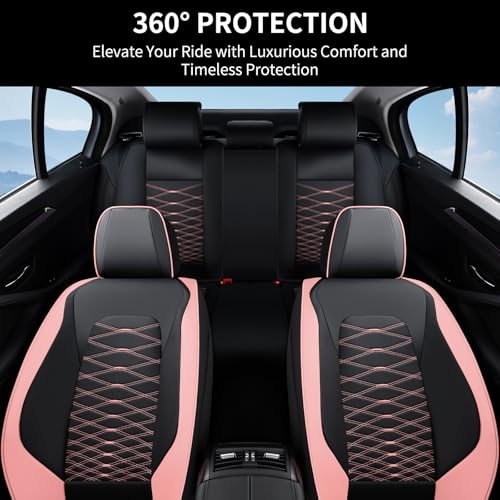 Image of Car Seat Covers Front Seat, Leather Seat Covers for Cars, Waterproof Car Seat Protector Breathable, Front Seat Covers for Cars, Automotive Seat Covers Universal Fit for Most Cars SUV Truck