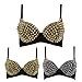 Women Push Up Bra,Glam Rock Studded Bra - Bold Metallic Spiked Intimate Apparel for Women, Ideal for Party Styling, Costumes & Fashion