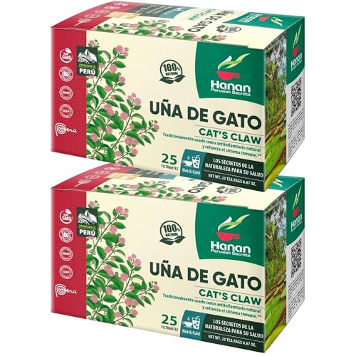 Cat's Claw Tea Herbal Teabags 2 Pack Peru