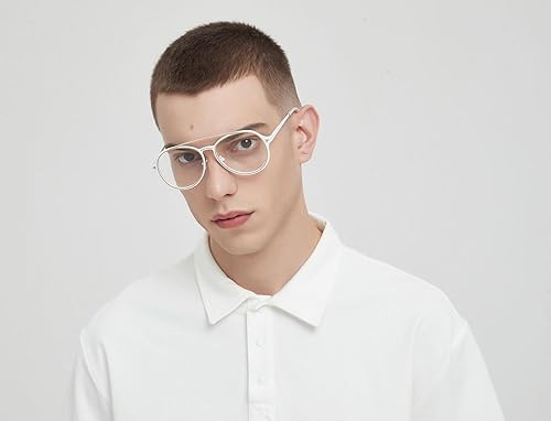 Miniatura 3 de VOOGLAM Gafas de bloqueo de luz azul aviador elegantes para hombres antifatiga ocular UV