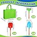 Liliful 40 Pcs Kids Gardening Tools 10 Garden Rake 10 Garden Shovel 10 Garden Trowel 10 Green Tote Bags Metal Garden Tools with Wooden Handle Beach Sandbox Toy for Planting Loosening Digging