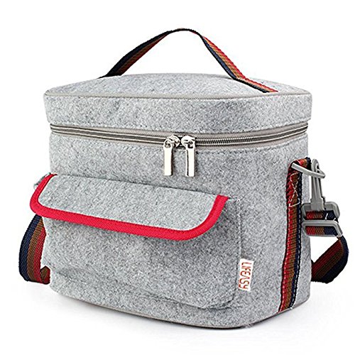 Lunch Bag - Lifeasy Felt Insulated/Cooler Lunch Bag with Crossbody Strap