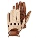 Produktbild Hungant Autohandschuhe Leder Hirschleder mit Häkeln Schwarz Camel (8, Camel)