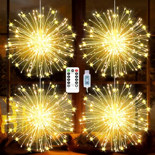 yowin Leuchtkugel Weihnachten 4x120 LED Weihnachtsbeleuchtung Außen mit...
