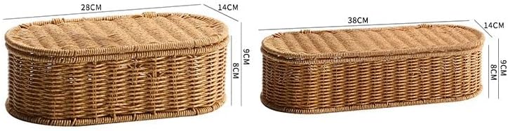 Plastic Vine Weaving Oval Storage Box Light Luxury Red Wine Gift Box Desktop Small Item Sorting Basket(E,Small) image 4