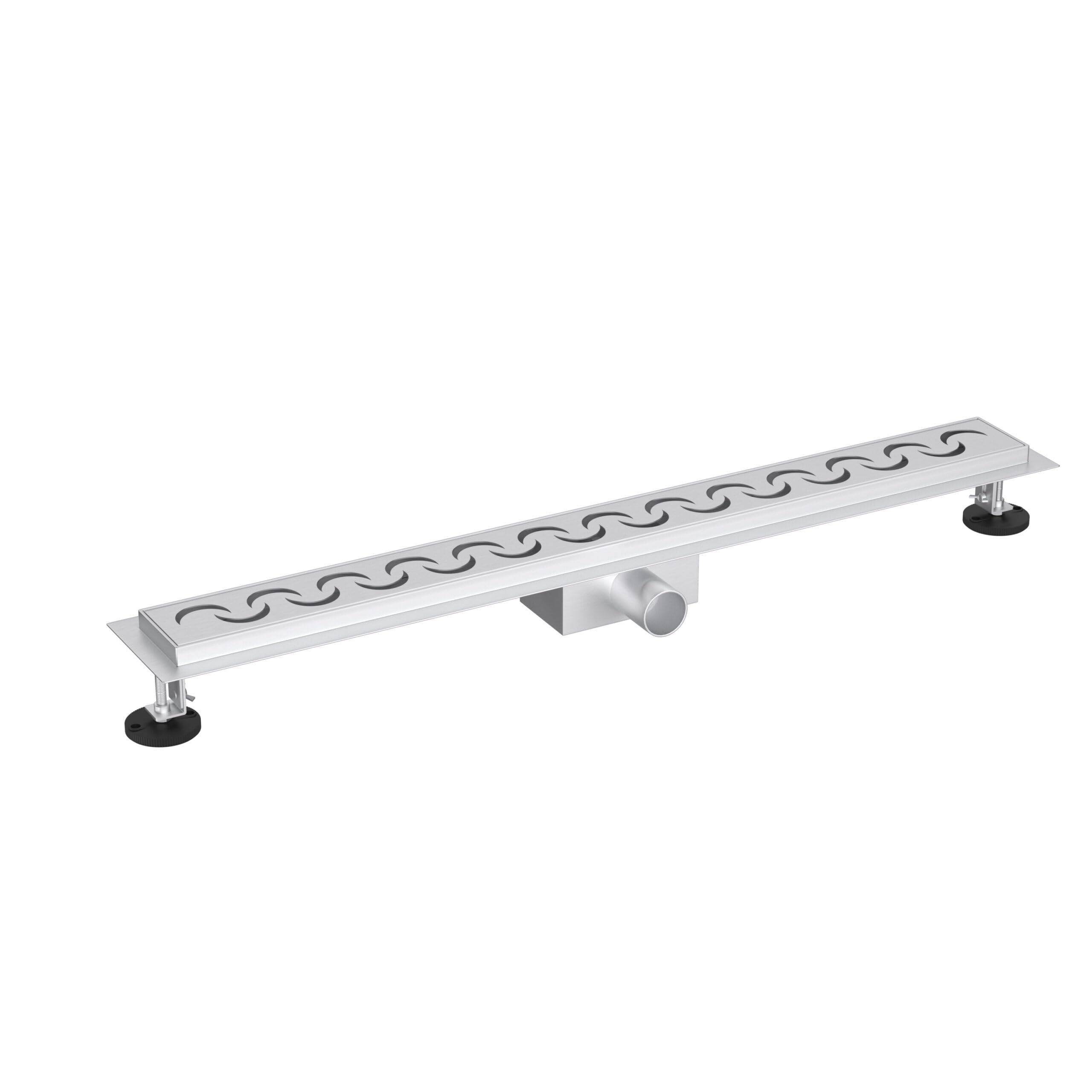 AQUAUNO - Canaleta de ducha de acero inoxidable de 60 cm – Desagüe lineal de acero inoxidable AISI 304 con cubierta de acero inoxidable, tapón de olor extraíble para la ducha en el suelo