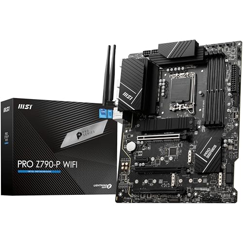 MSI PRO Z790-P WiFi Mainboard - Unterstützt Intel 12th, 13th & 14th Gen Core Prozessoren, LGA 1700-55A DrMOS, DDR5 Memory Boost 7000+MHz/OC, PCIe 5.0 und 4.0 x16, 4 x M.2 Gen4, Wi-Fi 6E, 2.5G LAN, ATX