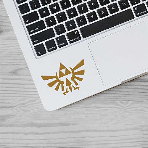 Die-Cut Vinyl Decal Sticker Triforce Logo The Legend of Zelda for MacBook Laptop trackpad Keyboard (Gold)
