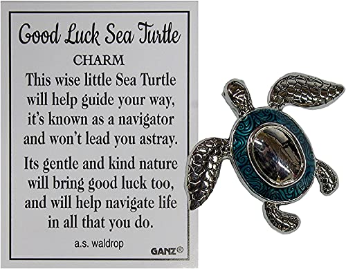 Ganz Good Luck Sea Turtle Pocket Charm with Story Card (Aqua)2