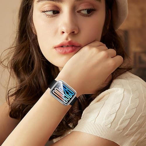 ivoler 3 Stücke Hülle mit Schutzfolie für Xiaomi Smart Band 9 Pro (Nicht für Xiaomi Smart Band 9), Vollständige Abdeckung Stoßfest Schutzhülle Dünne Weiche TPU Displayschutz Case, 2 Klar + 1 Schwarz