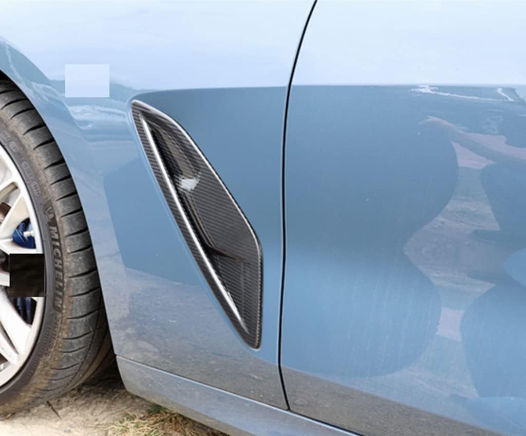 New Protective Carbon Fiber Front Fender Scoop Covers Compatible with BMW 8 Series G14 G15 G16 2018-2022 840i M850i (Black)
