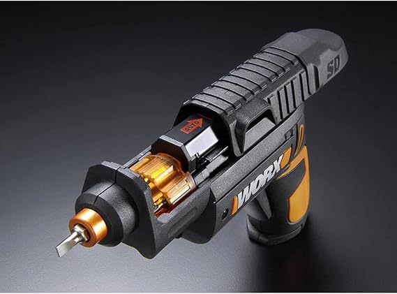 WORX WX255 Compact Screwdriver 4V with Automatic Bit Change, 6 System Drum Hands-Free Screw Holder and LED Light, [Color], [Power Source Type] | With automatic bit magazine change and optional screw holder for fast and effortless screwing