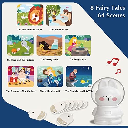 ZZZMOON Story Projector for Kids Ages 3-5 Story Toy Cube for 2 3 4 Year old Girls Boys Birthday Gifts, Portable Toddler Present Storytime Box with Night Light, Red
