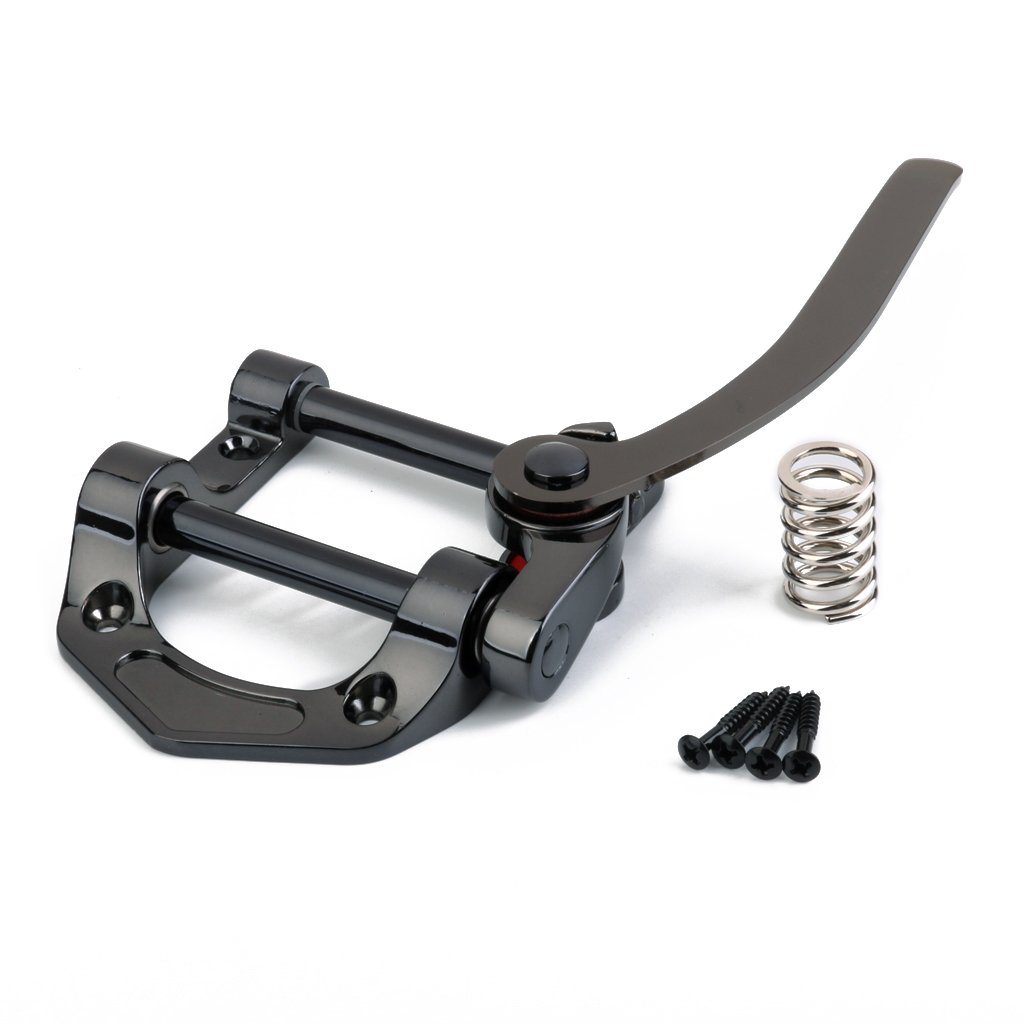 Lot de 2 chevalet trémolo en alliage de zinc pour guitare électrique avec vis à ressort Noir