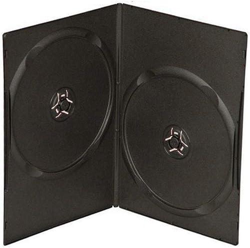 Maxtek 7mm Slim Black Double CD/DVD Case, 100 Pieces Pack.