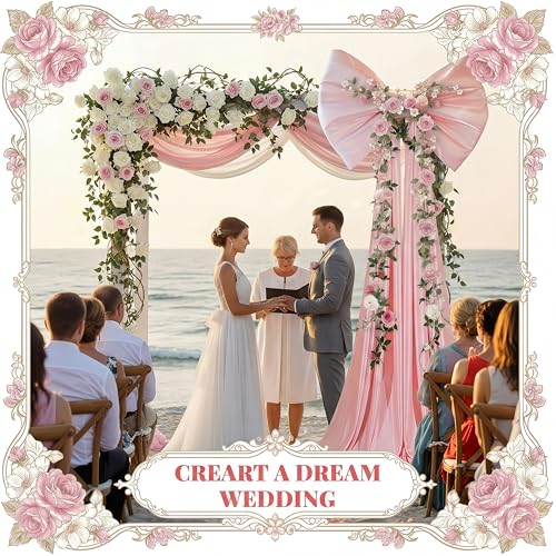 BreezeHug Large Pink Bow for Backdrop Wedding Giant Bow Decor with Long Ribbons Coquette Room Wall Decor for Wedding Bridal Shower Arch Wall Baby Shower Birthday Party, 32 x 20 Inches by BreezeHug - Used condition - Image 5