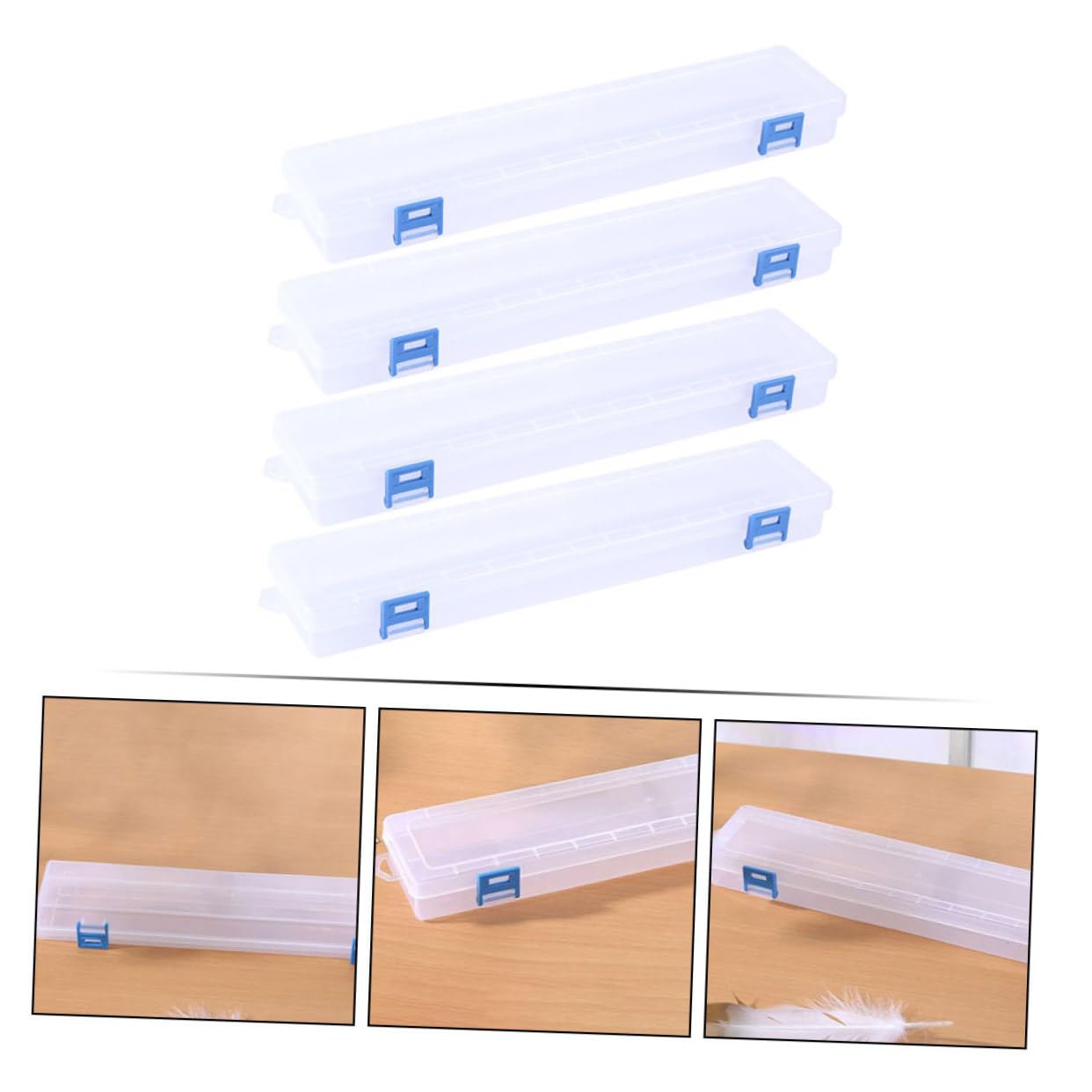 DOITOOL 3 Set Scatola Trasparente Per Pittura Da Box Per Strumenti Artistici Design Compatto E Leggero Materiale E Pratico 4 Pezzi*3