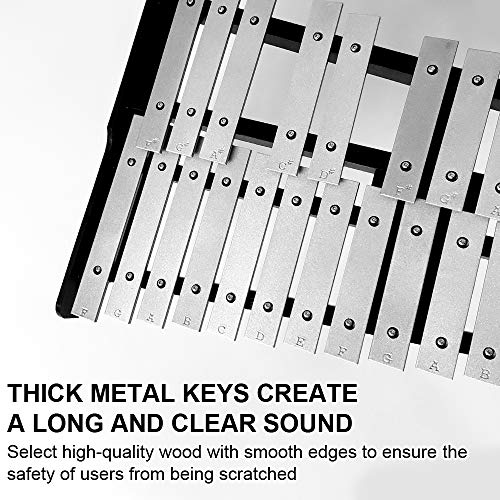 Image of ENNBOM 32 Notes Glockenspiel Kit Xylophone Bell Percussion Instrument Set with Adjustable Stand Mallets and Carrying Bag