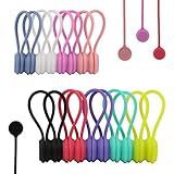 Bridas magnéticas de 18 piezas: hechas de silicona suave y flexible con un fuerte imán en cada extremo, los imanes están 100% incrustados en silicona y sellados y no se caen. Sostenible y fácil de usar.
