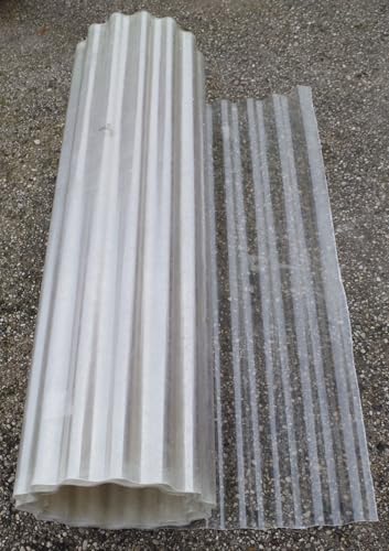 Zambonin Agricoltura Fogli Pretagliati di Vetroresina Ondulata di colore neutro per coperture e protezioni disponibile in varie misure di altezza e lunghezza (2, 125)