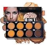 Katiluxiya Matte 8 Color Ttimming Makeup Palette, Powder Contour Palette, Cosmetics Contour and Highlighting Powder Foundation Palette, Contour & Bronzer, Light to Medium, Vegan & Cruelty-Free