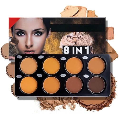 Image of Katiluxiya Matte 8 Color Ttimming Makeup Palette, Powder Contour Palette, Cosmetics Contour and Highlighting Powder Foundation Palette, Contour & Bronzer, Light to Medium, Vegan & Cruelty-Free