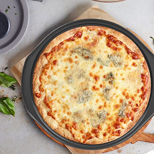 Beasea 2 Pack Non-Stick Pizza Pan, 12 Inch Carbon Steel Pizza Tray With Holes, Round Pizza Bakeware Crisper Pan For Home Baking, Kitchen, Restaurant Oven #TOP6