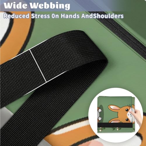 Cartoon Rabbit Extra Large Moving Bags Heavy Duty Storage Bags Graffiti Rabbit Cloth Wrap Around Handles Double Zipper Reusable Convenient Foldable Storage Tote for Travel Camping Space Save4