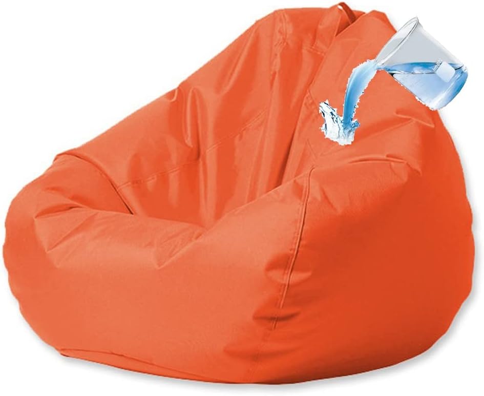 Outdoor Waterproof Bean Bag Cover (No Filler) Garden Beach Swimming Pool Floating Beanbag Pouf Chair Oxford Kids Adults(Green,L-D80cm-cover)