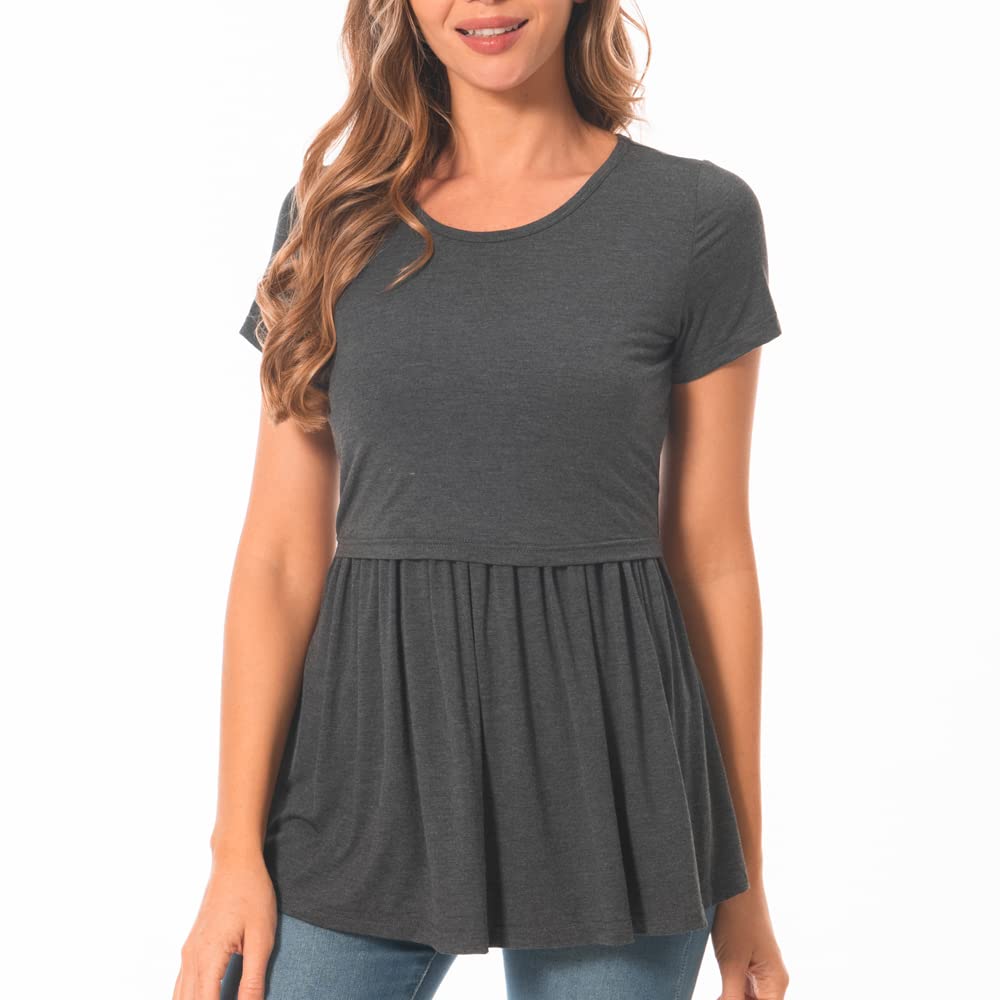 BearslandWomen’s Nursing Top Long Sleeve Scoop Neck Nursing Shirt Breastfeeding Shirt Pregnancy Clothes