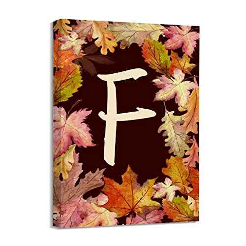 Toile monogramme lettre F idée cadeau déco pour une ambiance automne cosy