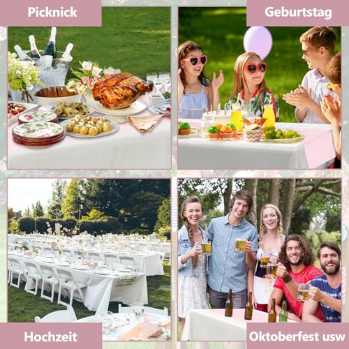 MOKANI Vlies Tischläufer 30m x 30cm, Tischband Hellrosa,Tischläufer Einweg Papier Rolle, Tischdeko Partydeko für Kommunion, Weihnachten, Party, Geburtstag, Hochzeit, Festliche Dekoration