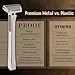 Proof Razor Single Blade Safety Razor CNC Machined Aluminum Metal Made in USA Pivoting Head Smooth Shave Easy Blade Replacement Includes Genuine Leather Case, Suction Cup Holder, and Extra Blades