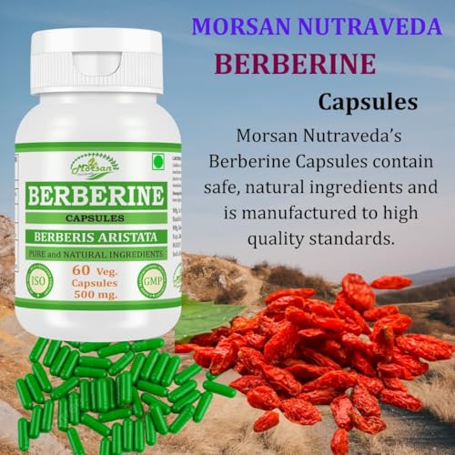 Morsan Nutraveda Berberine Capsules, Berberis Aristata 500 mg Strength, 60 Capsules, One Month Supply, Standardized and Concentrated 10:1 Extract, 100% Vegetarian, All-Natural and Non-GMO (1) - Image 8