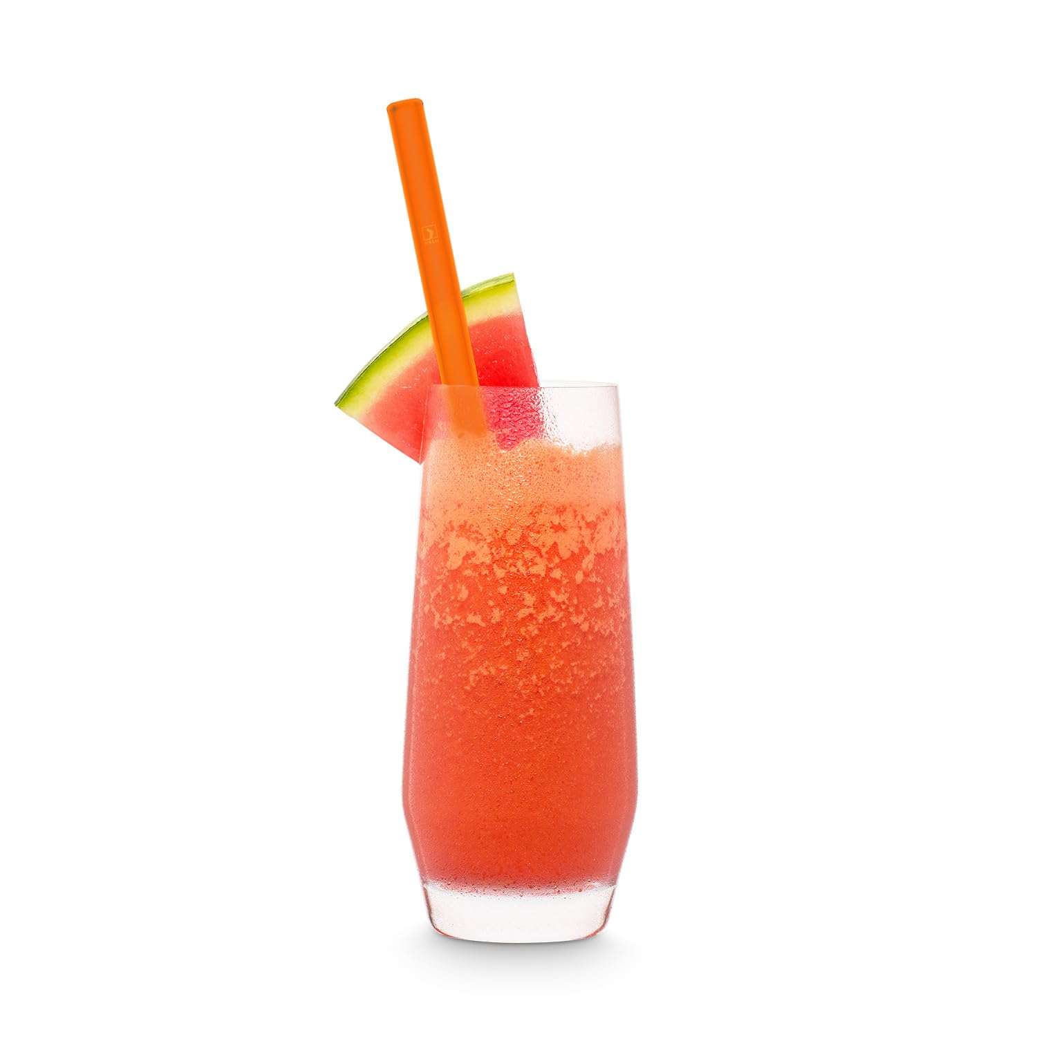 HALM Neon Orange Glas-Strohhalme Wiederverwendbar Trinkhalm - 50 Stück gerade 20 cm für Gastronomie, Restaurant, Bar, Cafe, Hotel - Spülmaschinenfest - Glastrinkhalme