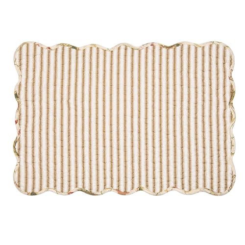 Image of Bailey Vintage Quilted 100% Cotton Set of 6 Placemats 13 inch x 19 inch