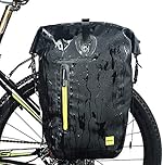 Rhinowalk Bike Pannier Bag Waterproof 23L Bicycle Cargo Rack Saddle Bag Laptop Backpack for Professional Cycling Accessories-Black＆Green