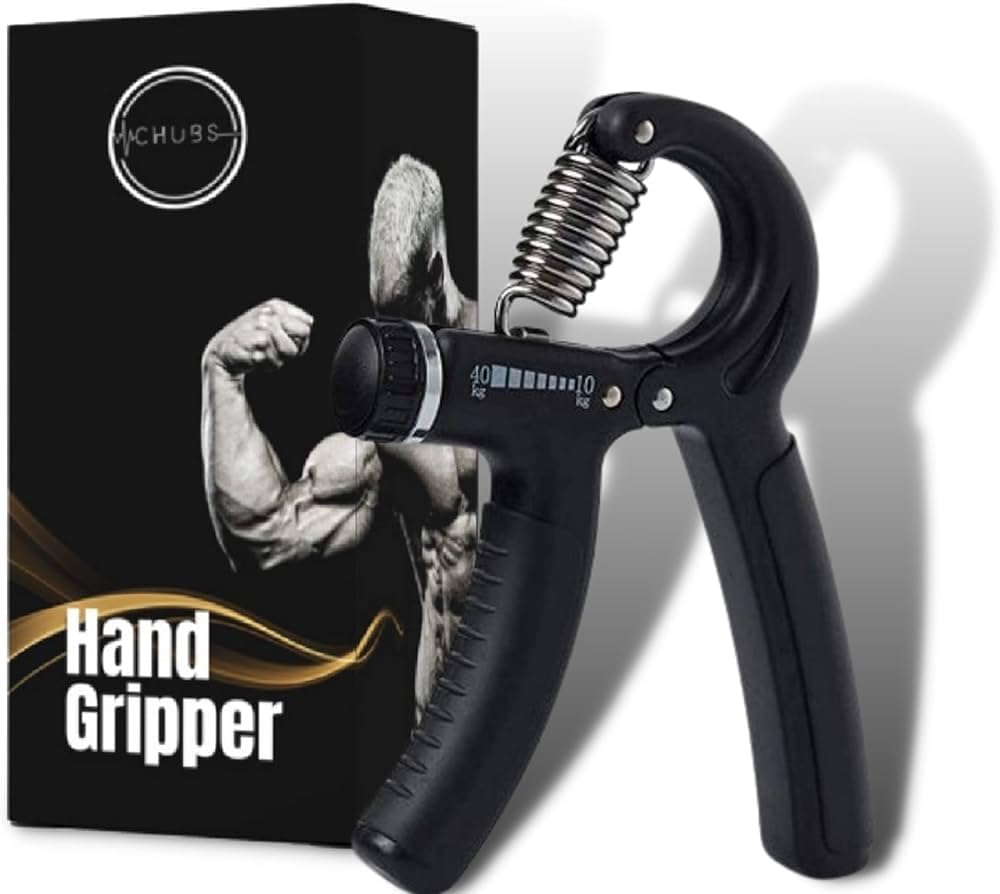 Chubs Fitness Series Hand Gripper for Men & Women for Gym Workout Hand Exercise Equipment to Use in Home for Forearm Exercise Finger Exercise Power Gripper (METALIC BLACK)