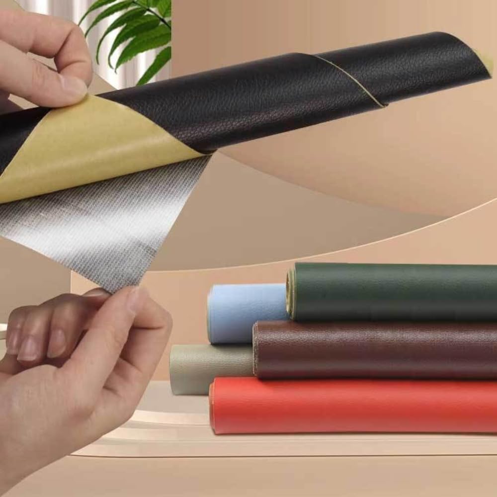 PVC-Leder Reparatur Kunstleder Selbstklebend Lederflicken Leder Patch | Lederreparatur Flicken Ledergewebe Ledersitzflicken für Möbel Sofa Autositze Taschen,3 Stück,Burgunderrot,137x100cmx1pcs