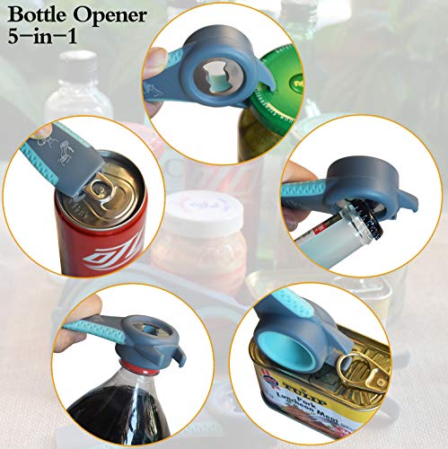 Inaouril Jar Opener Gripper, 5 In 1 Multi Functional Can Opener Bottle Opener Kitchen Helper Kit With Silicone Handle Easy To Use For Children, Elderly Weak Hands And Arthritis Sufferers Set Of 2 #TOP4