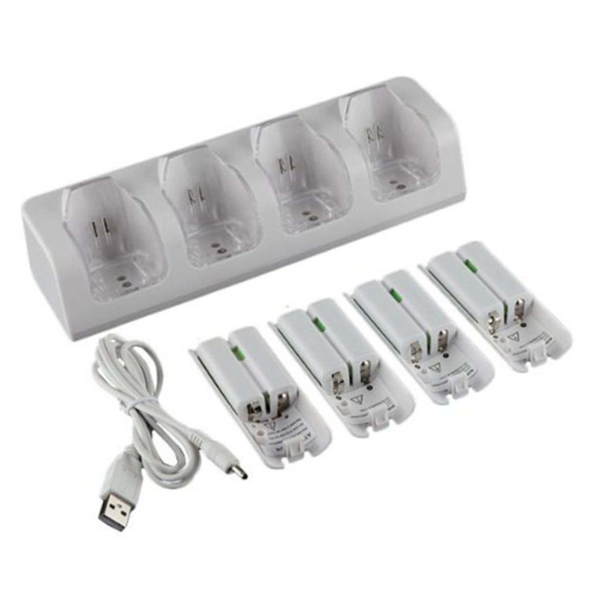 Gatuida Adattatore per Pile Slot di Ricarica Stazione di Ricarica Batteria Caricabatterie USB Resistente e Riutilizzabile Compatto e Bianco