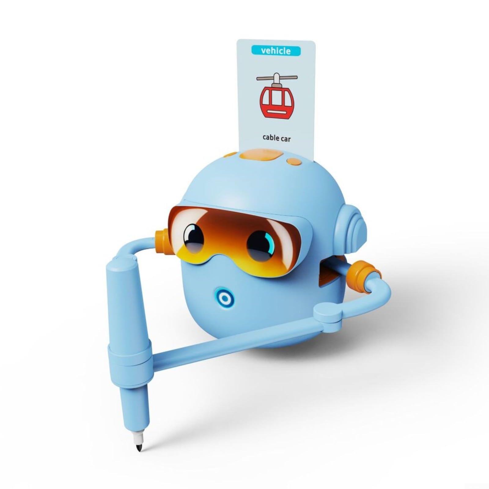Alanmoship Interactive Educational Drawing Robot, for Kids, Creative Learning Toy with 1800mAh Battery, Card Insertion Art for BOT, Compact ABS Design, for Boys Girls, Blue(Blue)