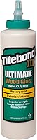 Titebond III Ultimate Wood Glue 16 oz - Waterproof Professional Strength for Indoor Outdoor Projects
