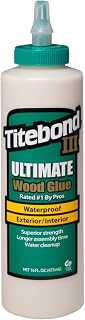 Titebond III Ultimate Wood Glue 16 oz - Waterproof Professional Strength for Indoor Outdoor Projects